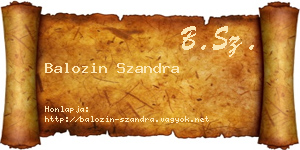 Balozin Szandra névjegykártya